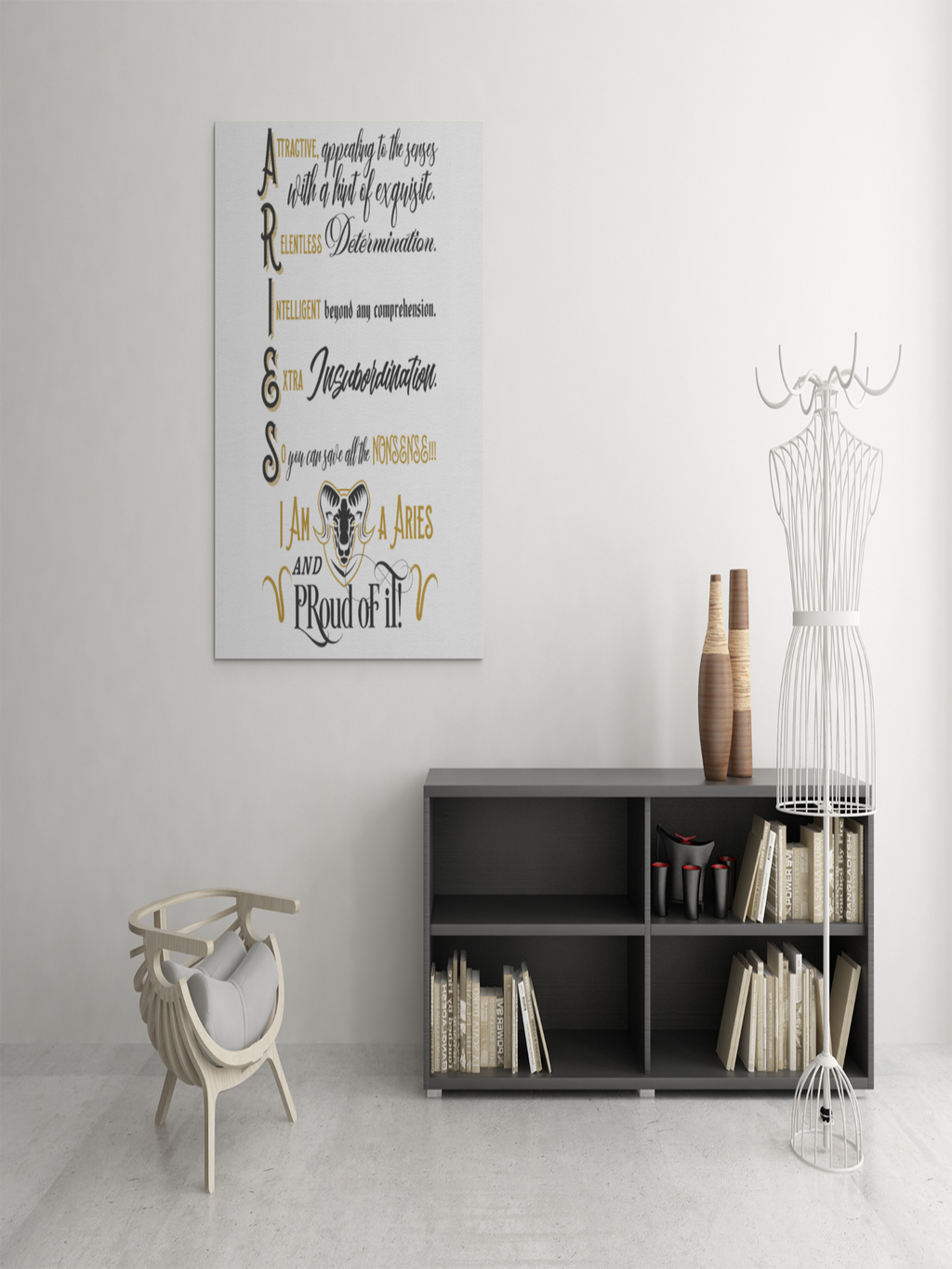 Canvas Aries Wall Art (White Background)