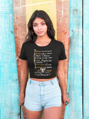 Taurus Women’s Crop Tee in Black