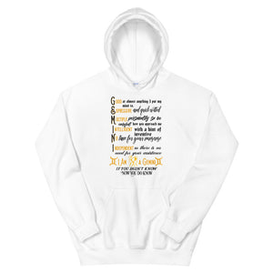 Unisex Gemini Zodiac Sign White Hoodie