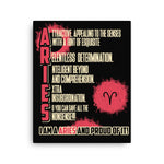 Canvas Aries Wall Art (Black Background) D2