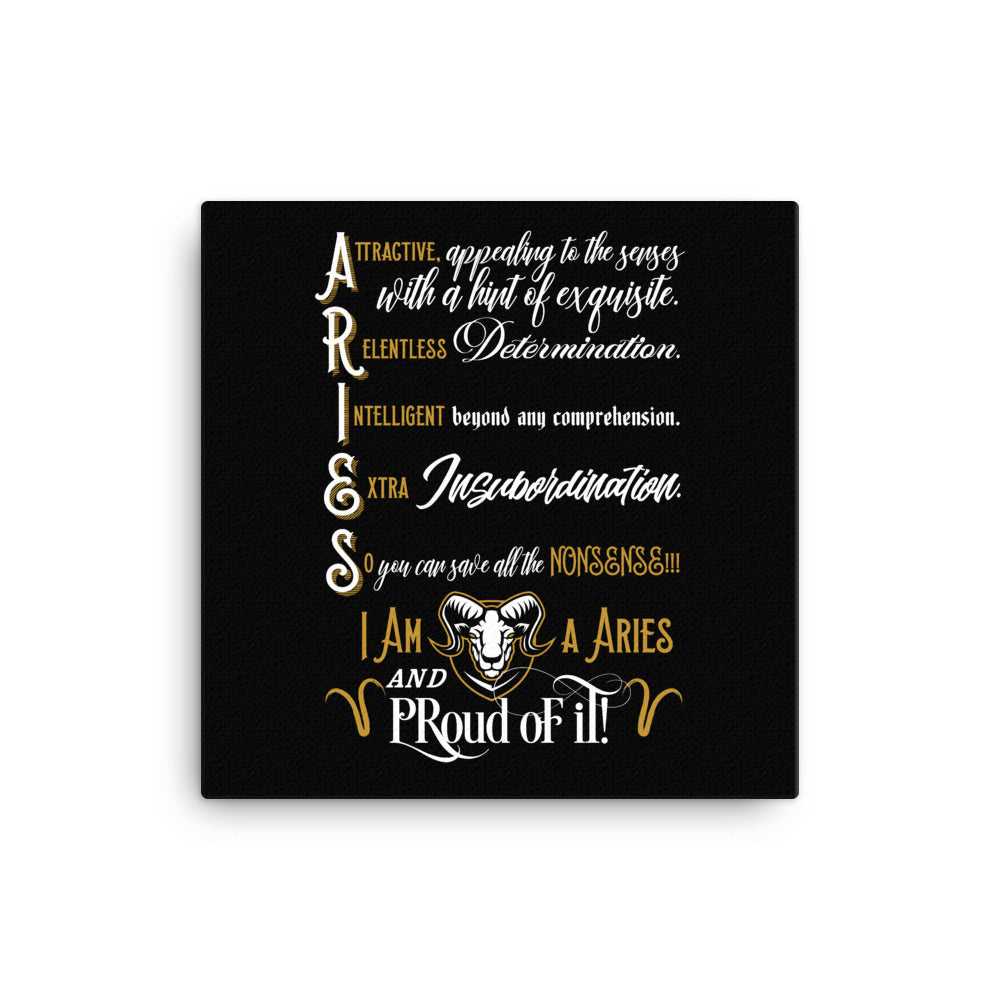 Canvas Aries Wall Art (Black Background)