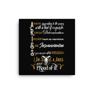 Canvas Aries Wall Art (Black Background)