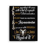 Canvas Aries Wall Art (Black Background)