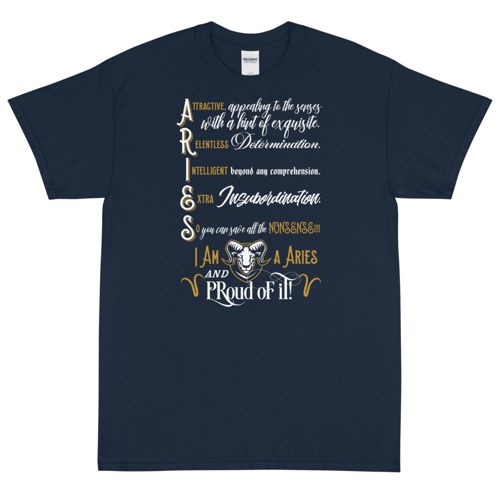 Royal Boundless Zodiac Aries Sign Unisex Short Sleeve T-Shirt