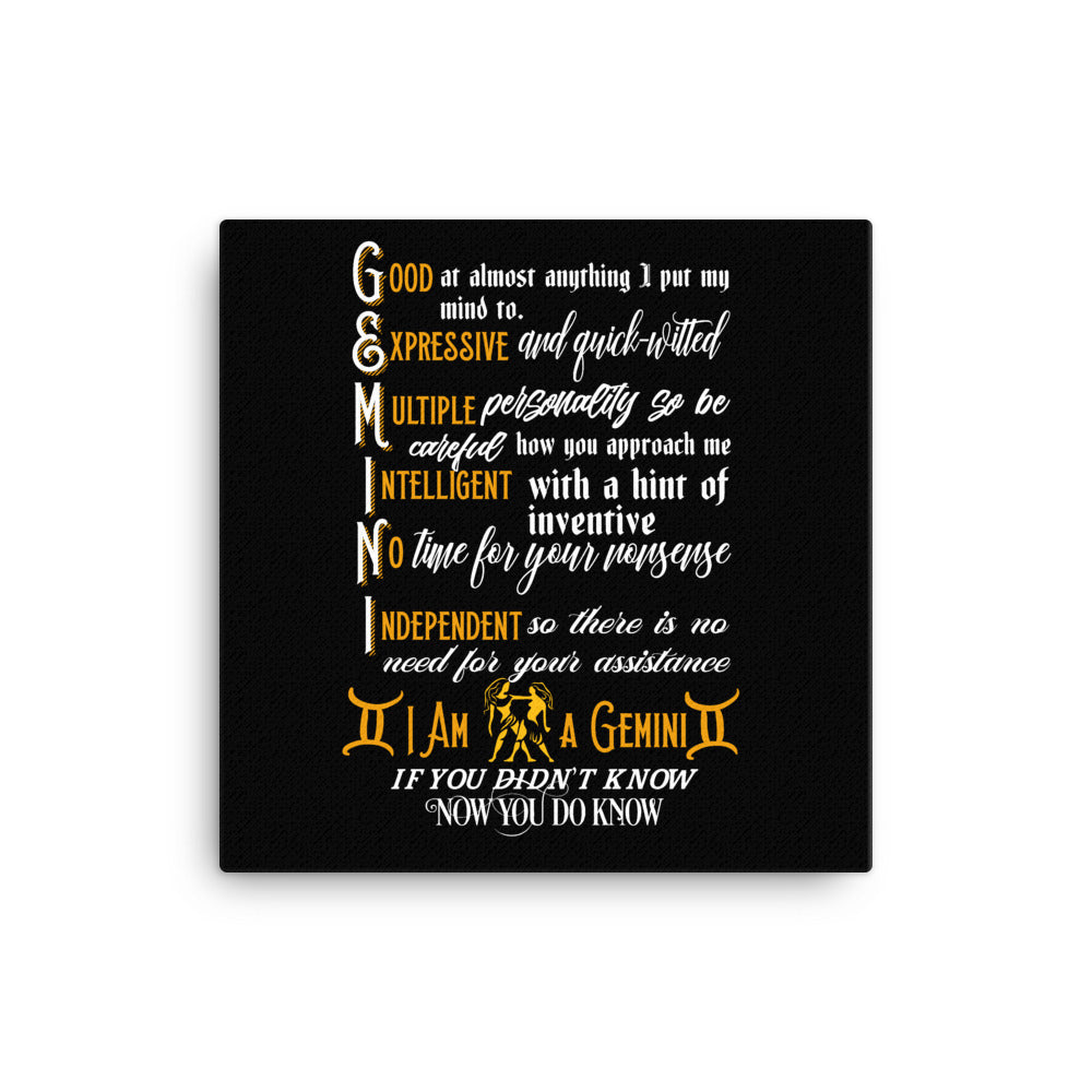 Gemini Canvas Wall Art ( Black Background)