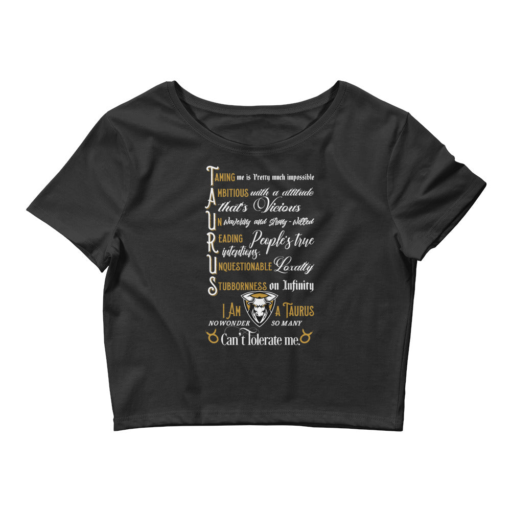 Taurus Women’s Crop Tee in Black