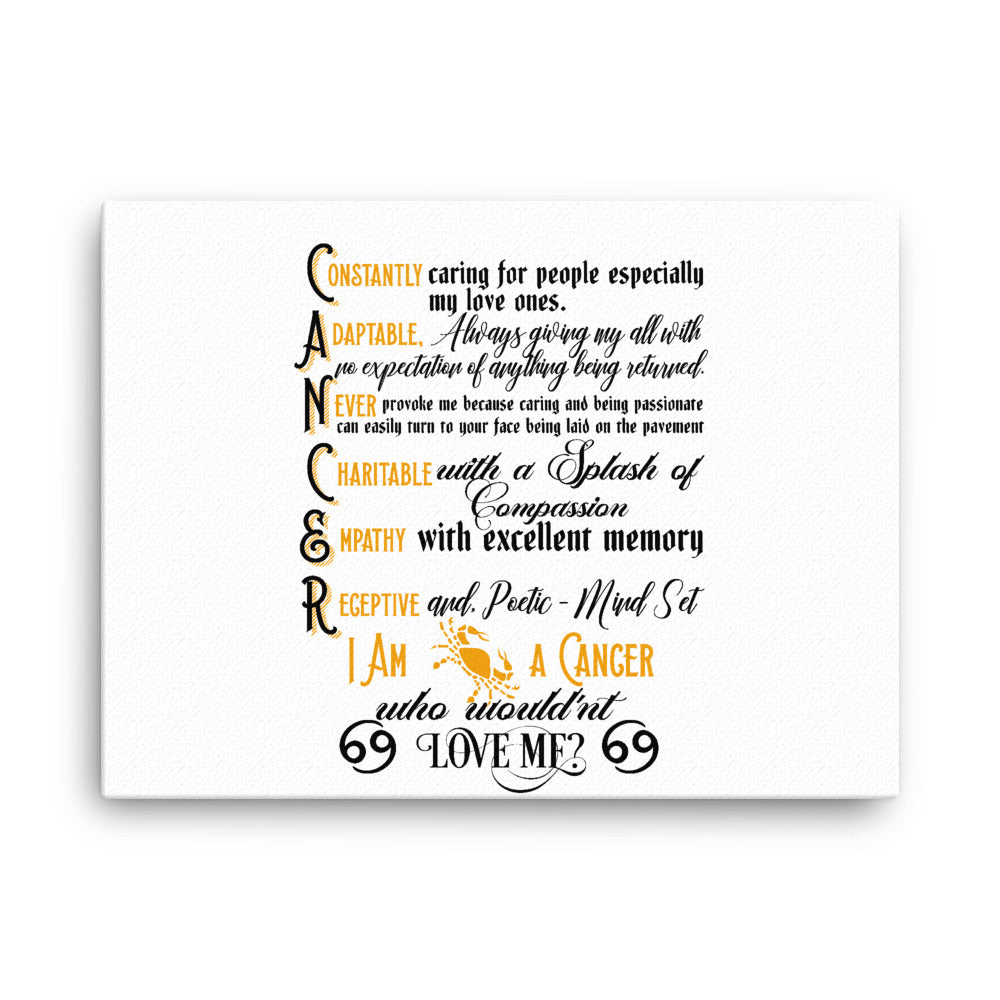 Cancer Zodiac Sign Canvas Wall Art ( White Background)