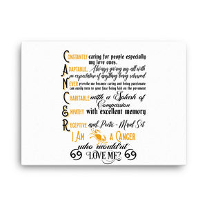 Cancer Zodiac Sign Canvas Wall Art ( White Background)