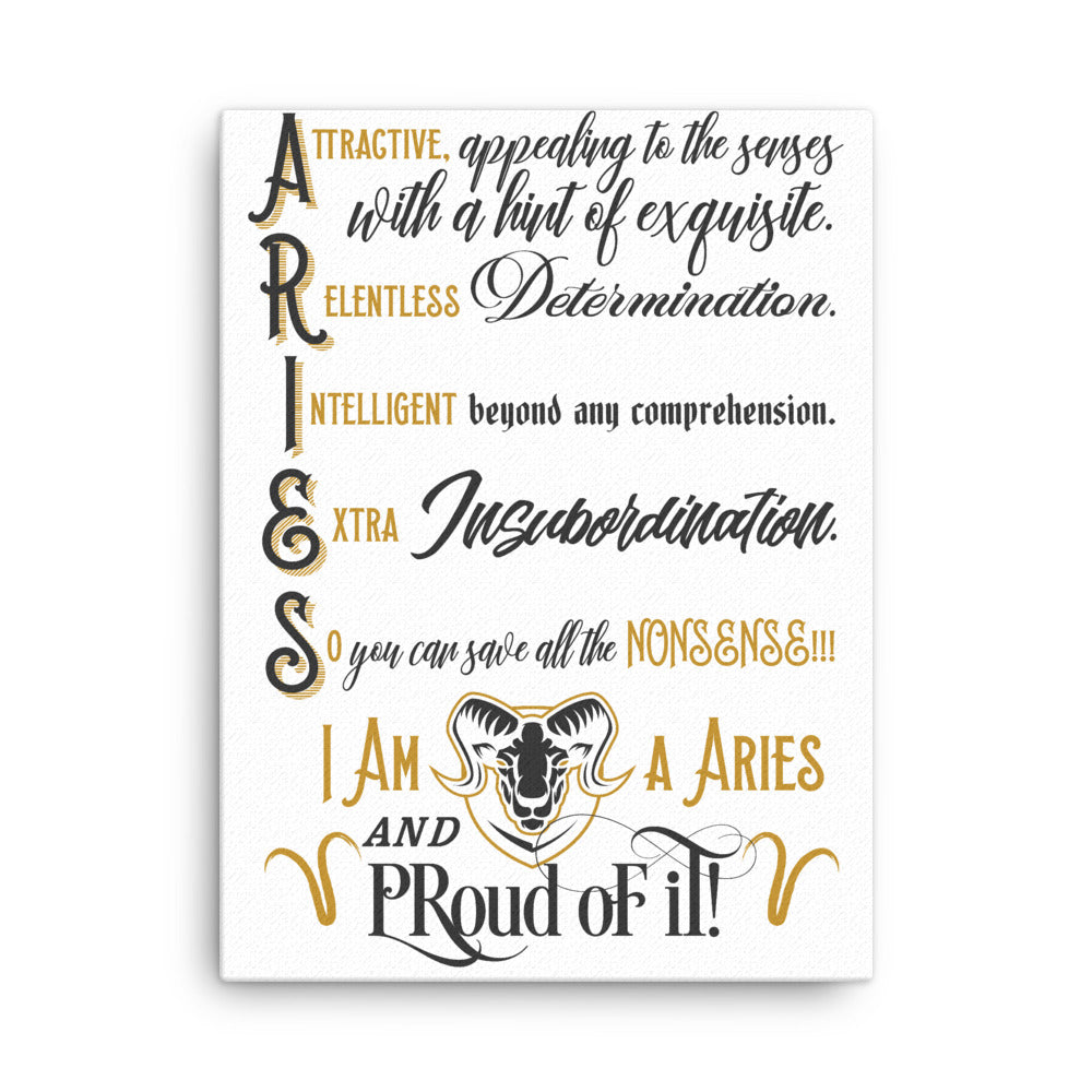 Canvas Aries Wall Art (White Background)