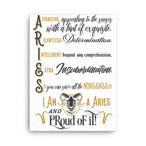 Canvas Aries Wall Art (White Background)