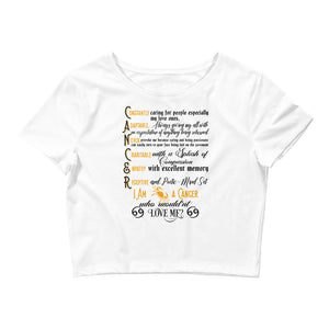 Cancer Zodiac Sign White Women’s Crop Tee