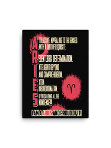 Canvas Aries Wall Art (Black Background) D2