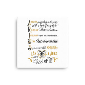 Canvas Aries Wall Art (White Background)