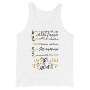 Aries Unisex Tank Top in White