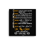 Cancer Zodiac Sign Black Canvas Wall Art