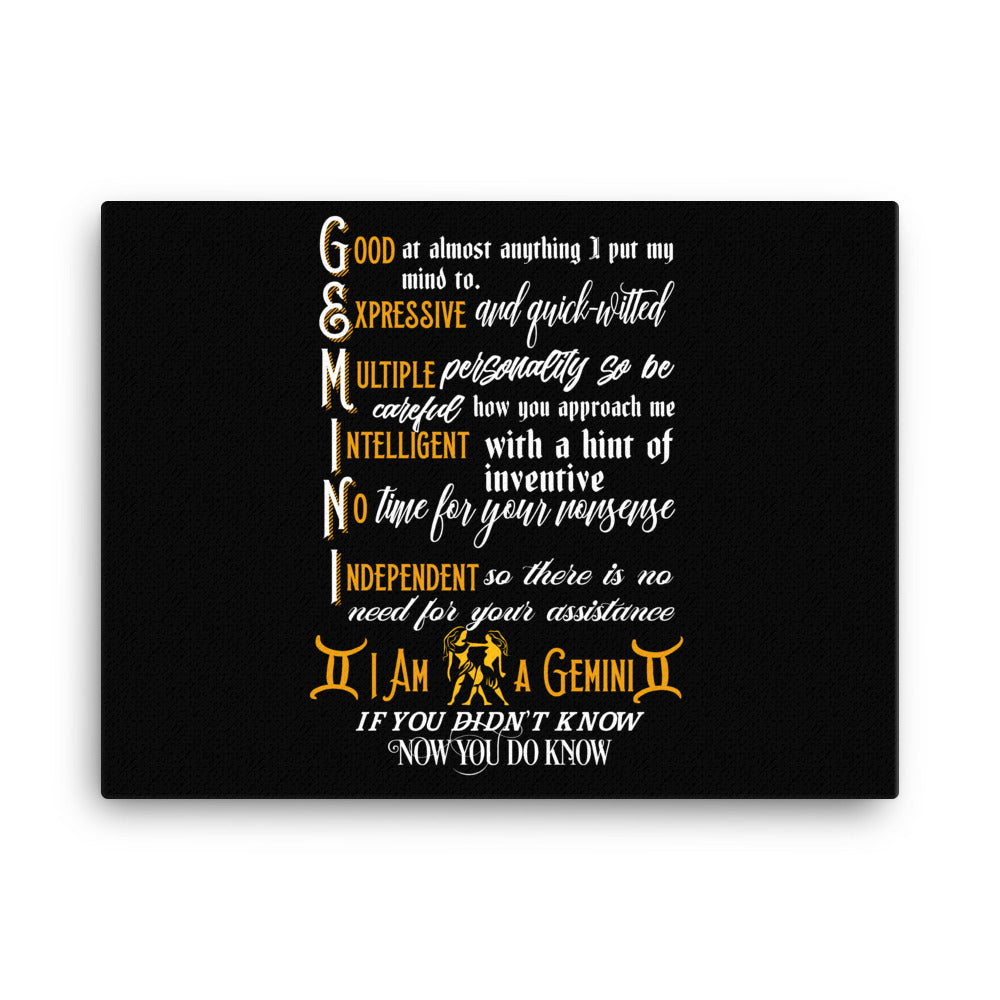 Gemini Canvas Wall Art ( Black Background)