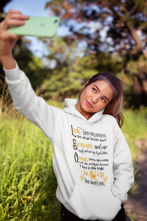 Unisex Leo Zodiac Sign White Hoodie